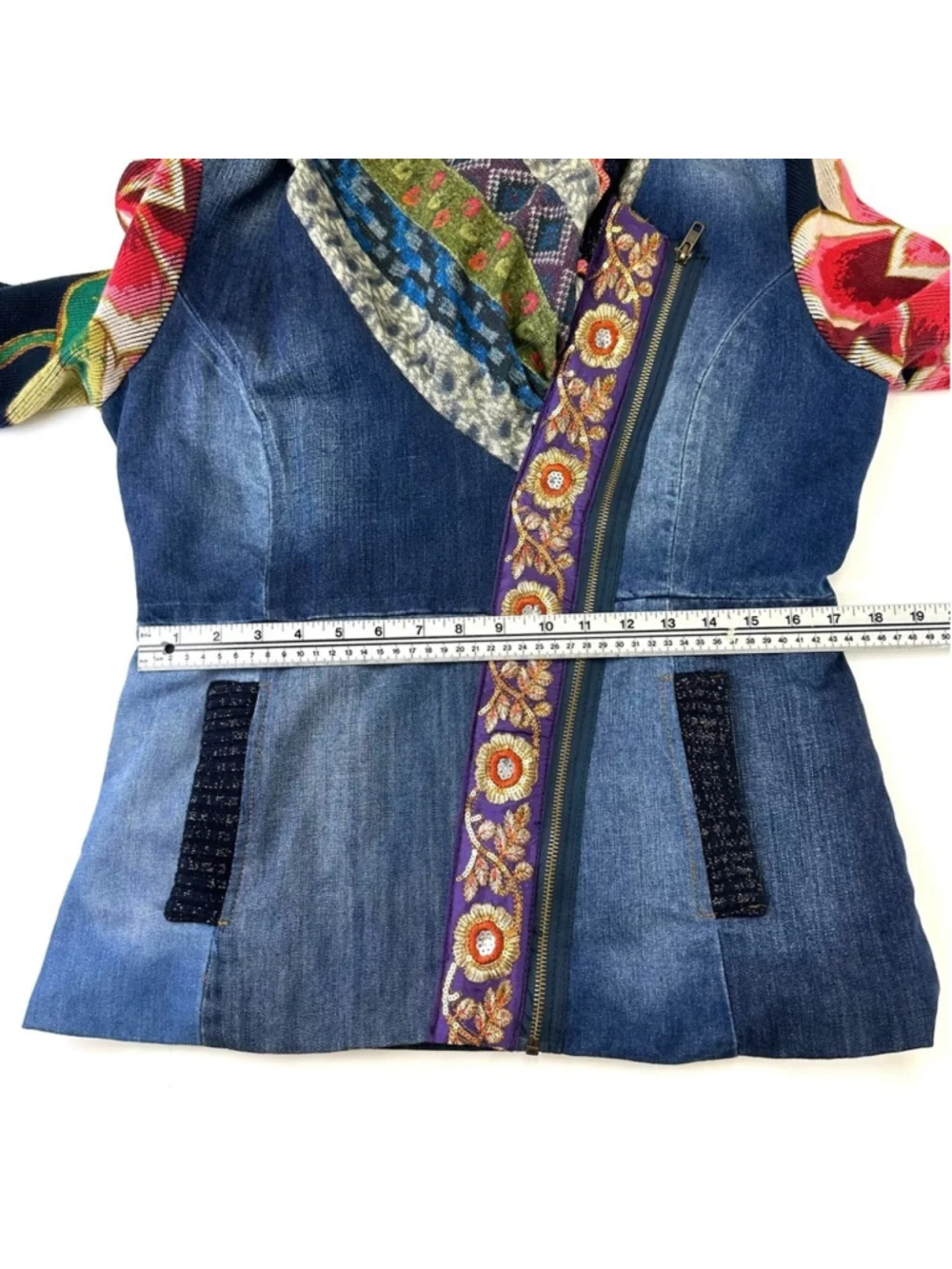 Desigual Marsella denim knit jacket Womens Size Medium - Picture 6 of 10